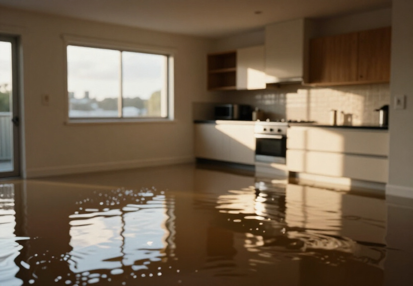 Sewage backup in Ashcroft bathroom before cleanup